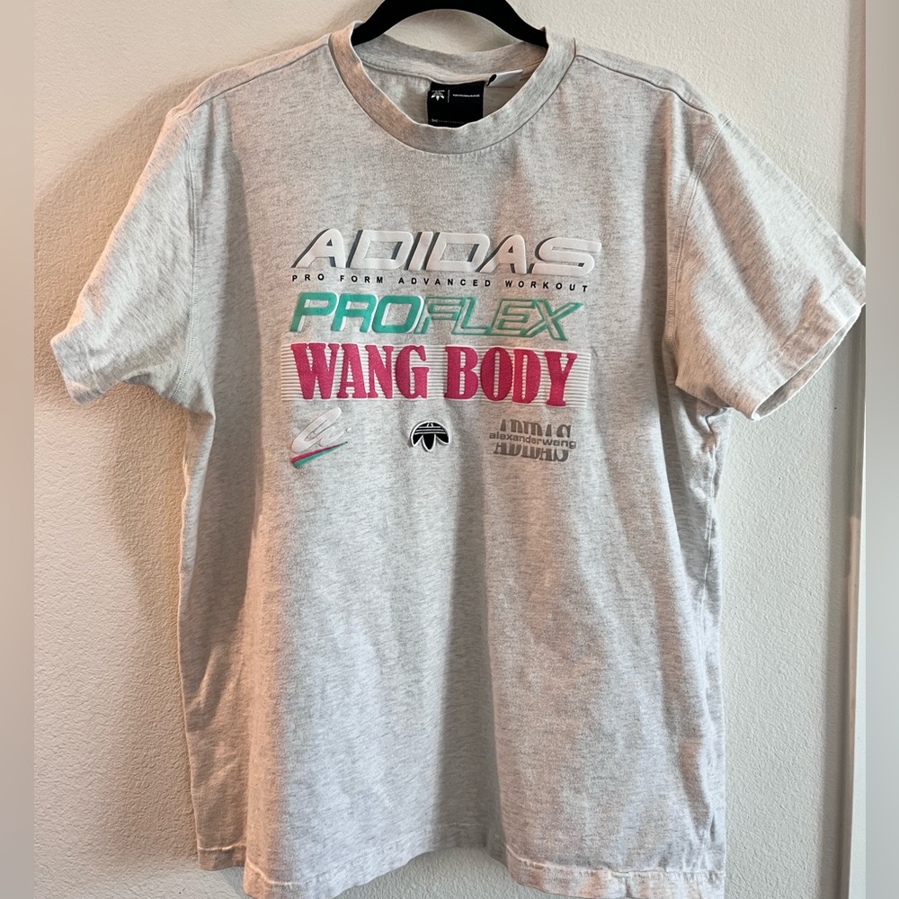 Alexander Wang Adidas grey and multi-coloured tee